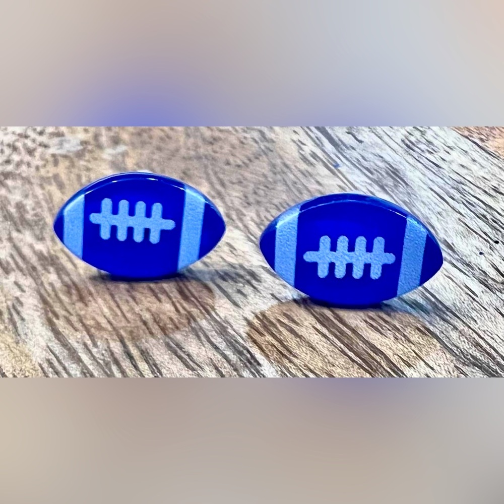 Blue and white football studs
